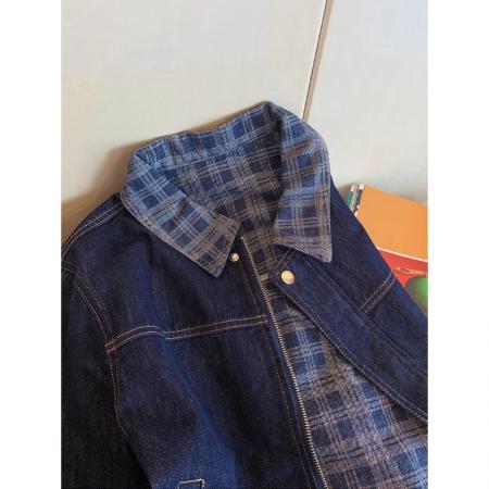 FA51560# 小香风重工蕾丝花边拼接碎花牛仔外套女春秋气质显瘦百搭夹克上衣 服裝批發女裝批發服飾貨源