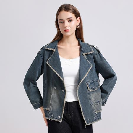 FA51562# 奶系温柔设计感减龄小香风港味牛仔上衣外套 服裝批發女裝批發服飾貨源