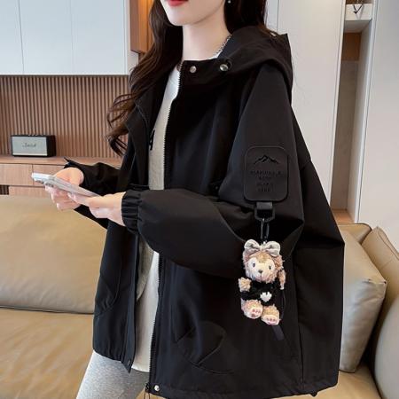 FA51574# 加棉韩版潮流机能风连帽冲锋衣外套女装秋冬百搭设计感棉衣 服裝批發女裝批發服飾貨源