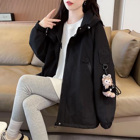 FA51574# 加棉韩版潮流机能风连帽冲锋衣外套女装秋冬百搭设计感棉衣 服裝批發女裝批發服飾貨源