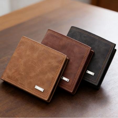 TJ2166# 男士钱包多功能皮夹子钱夹时尚短款wallet men皮革跨境批发钱包男