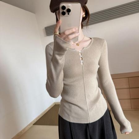 FA51608# 美式镂空小心机秋冬季内搭修身打底衫设计感显瘦长袖上衣 服裝批發女裝批發服飾貨源