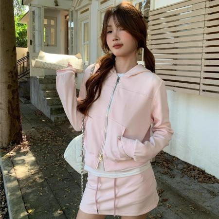 FA51610# 卫衣套装连帽卫衣+包臀短裙两件套 服裝批發女裝批發服飾貨源