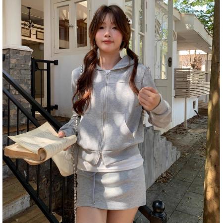 FA51610# 卫衣套装连帽卫衣+包臀短裙两件套 服裝批發女裝批發服飾貨源