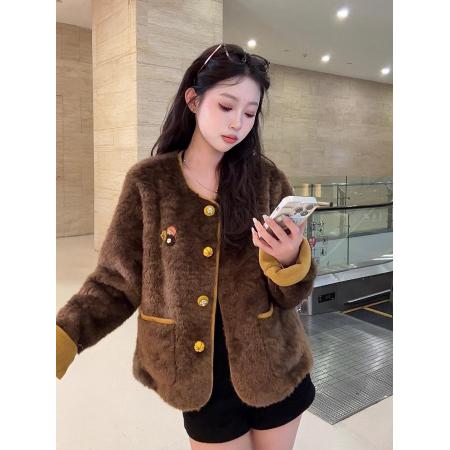 FA51647# 小香风米白色慵懒加厚羊羔毛独特漂亮巨好看的初冬外套新款女 服裝批發女裝批發服飾貨源