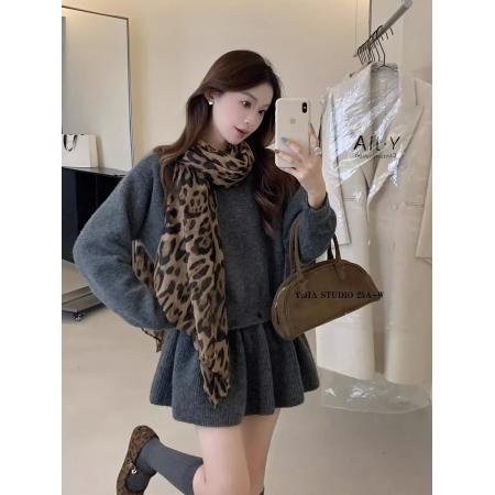 FA51664# 韩系chic针织衫秋季新款慵懒高级感宽松米杏色毛衣别致上衣 服裝批發女裝批發服飾貨源