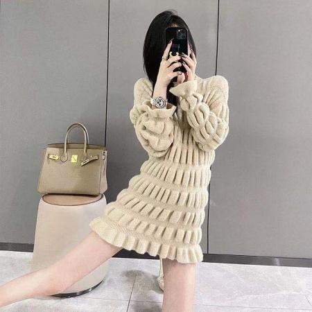 FA51667# 针织连衣裙秋...