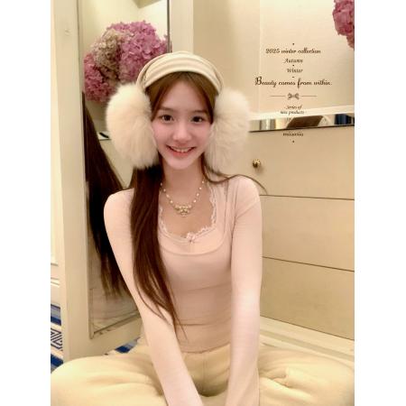 FA51668# 维斯小姐燕麦奶咖带胸垫假两件针织打底高弹力定染蕾丝打底衫 服裝批發女裝批發服飾貨源