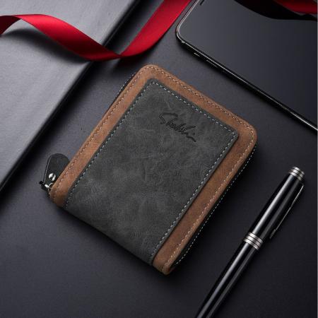 TJ2194# 跨境新款男士钱包pu简约时尚多卡位休闲复古大容量零钱包工厂批发