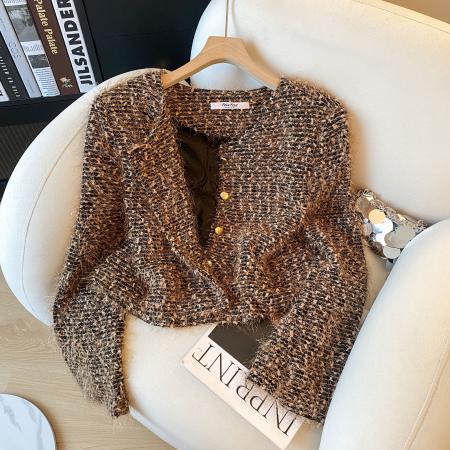 FA51726# 小香风粗花呢短外套女春秋季新款高级感气质开衫上衣 服裝批發女裝批發服飾貨源