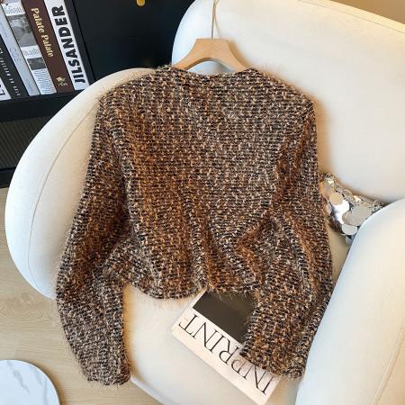 FA51726# 小香风粗花呢短外套女春秋季新款高级感气质开衫上衣 服裝批發女裝批發服飾貨源