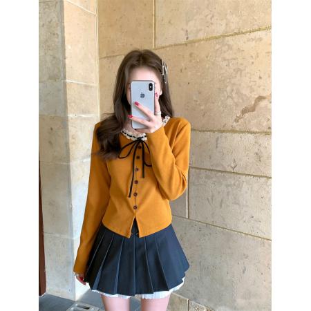 FA51757# 甜美少女风蕾丝花边拼接长袖t恤女秋冬修身打底衫女 服裝批發女裝批發服飾貨源