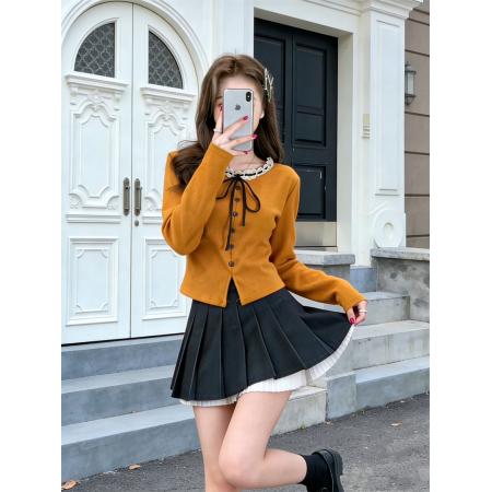 FA51757# 甜美少女风蕾丝花边拼接长袖t恤女秋冬修身打底衫女 服裝批發女裝批發服飾貨源