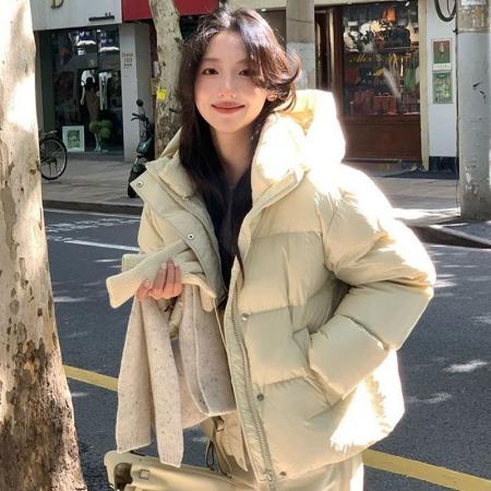 FA51777# 高级时尚白灵儿短款棉服女冬季新款百搭超好看泡芙面包服棉衣外套 服裝批發女裝批發服飾貨源