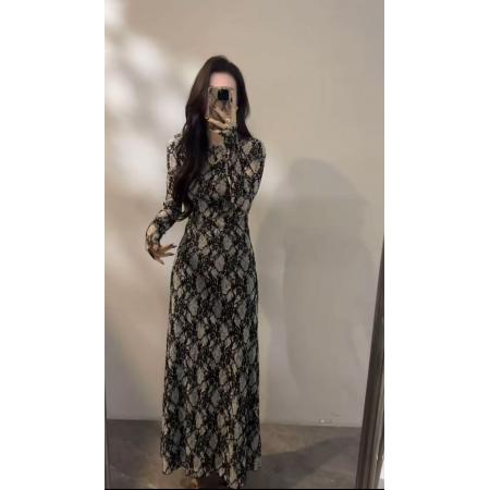 FA51791# 大婷婷复古秋冬长袖加厚短裙修身连衣裙长短款加绒内衬 服裝批發女裝批發服飾貨源