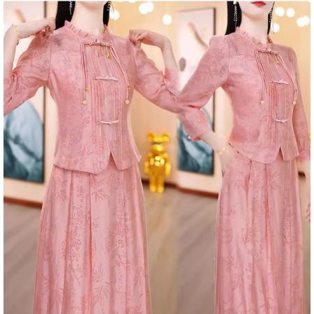 LN76401# 春夏新款套装裙女春秋中长款气质名媛显瘦遮肉时尚两件套女夏