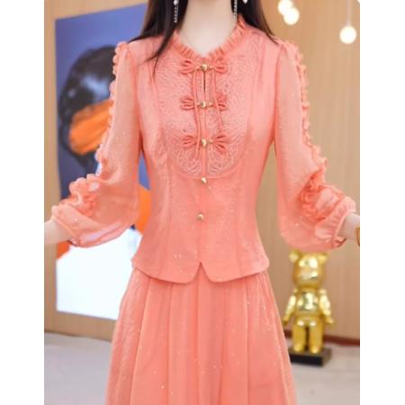 LN76402# 小香风洋气漂亮春夏新款修身温柔显瘦遮肉薄款时尚套装a字裙子潮