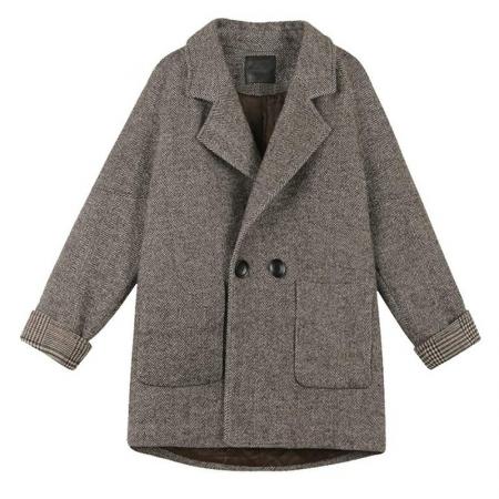 FA51817# 西装外套女秋冬新款韩版英伦风毛呢加厚宽松休闲小西服上衣 服裝批發女裝批發服飾貨源