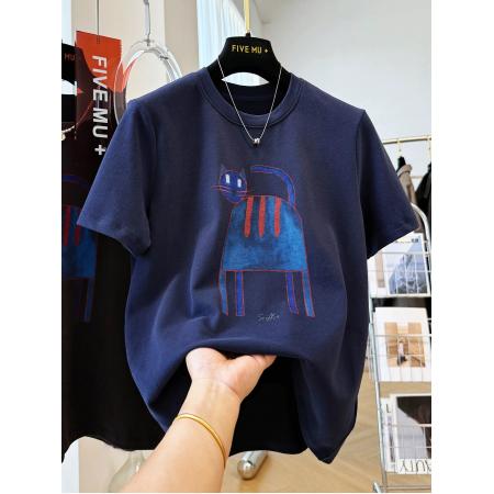 FA51846# 德绒特大码300斤秋冬季新款卡通印花磨毛短袖T恤女独特打底衫上衣 服裝批發女裝批發服飾貨源