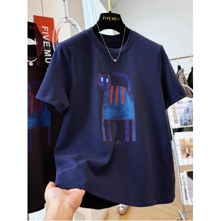 FA51846# 德绒特大码300斤秋冬季新款卡通印花磨毛短袖T恤女独特打底衫上衣 服裝批發女裝批發服飾貨源