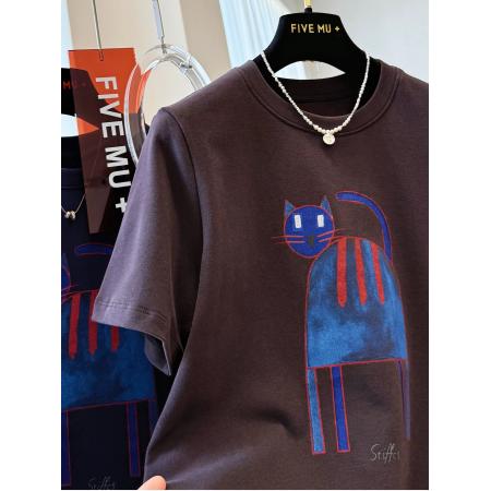 FA51846# 德绒特大码300斤秋冬季新款卡通印花磨毛短袖T恤女独特打底衫上衣 服裝批發女裝批發服飾貨源