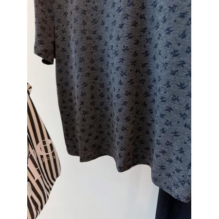 FA51847# 德绒大码300斤满印兰花草韩系减龄磨毛感短款显瘦t恤女宽松上衣秋 服裝批發女裝批發服飾貨源