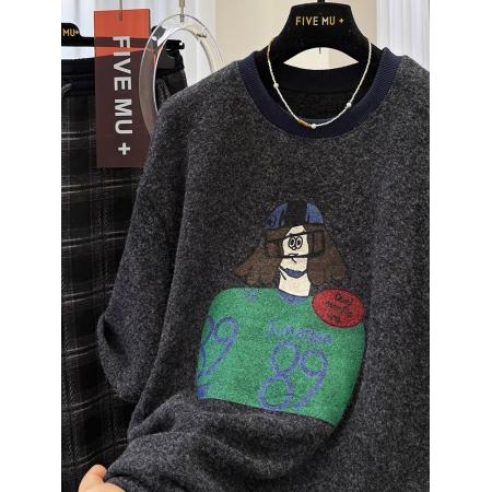 FA51851# 原版质量特大码300斤宽松卡通磨毛圆领短袖T恤女装春季打底衫上衣 服裝批發女裝批發服飾貨源