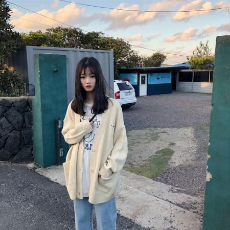 FA51870# 秋冬新款大码女装胖MM毛衣开衫外套中长款显瘦慵懒风针织上衣 服裝批發女裝批發服飾貨源