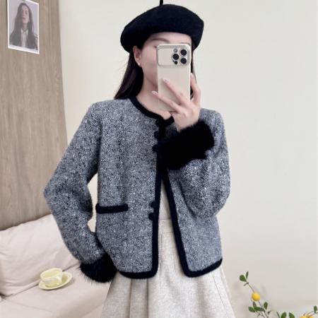 FA51896# 高端奢华超好看洋气时髦小个子炸街减龄别致独特驼色短外套 服裝批發女裝批發服飾貨源