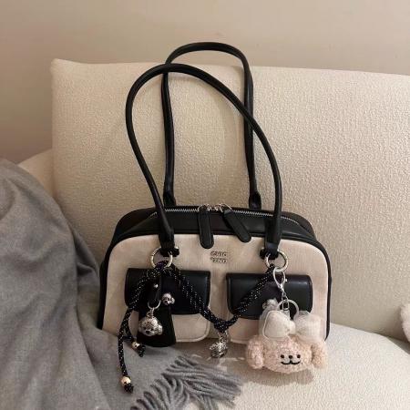 TJ2210# 南枫 百搭时尚面包小狗冷萃时光枕头包高级感单肩包包女波士顿包