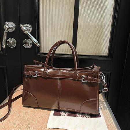 TJ2218# 跨境复古时尚斜挎高级感2025新款托特包大容量单肩托特包洋气百搭