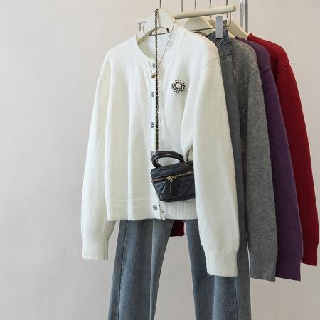 FA51967# 女装新年红色显瘦针织衫秋冬新款遮肉显瘦打底衫毛衣上衣 服裝批發女裝批發服飾貨源