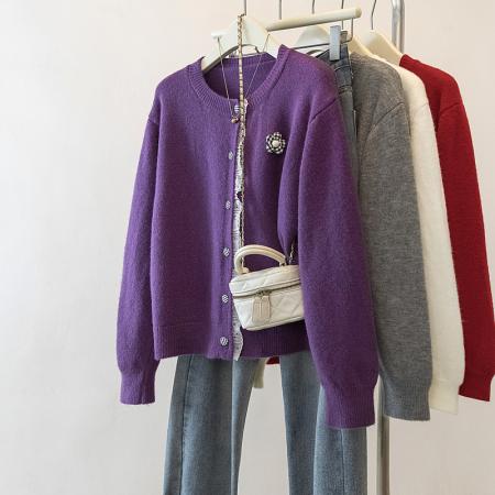 FA51967# 女装新年红色显瘦针织衫秋冬新款遮肉显瘦打底衫毛衣上衣 服裝批發女裝批發服飾貨源