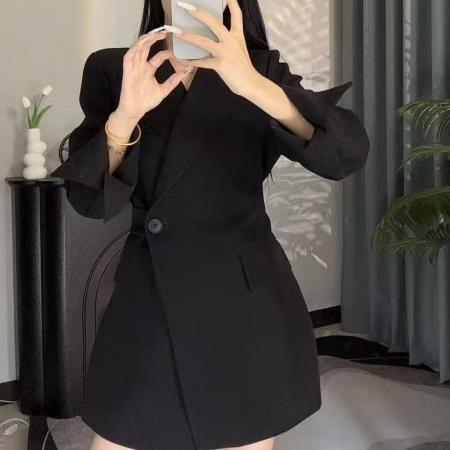 FA51992# 西服新款西装外套气质高级设计爆款春秋收腰减龄中长款女 服裝批發女裝批發服飾貨源