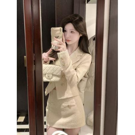 FA51995# 名媛气质小香风套装女秋季新款时尚高级感短外套半身裙两件套 服裝批發女裝批發服飾貨源