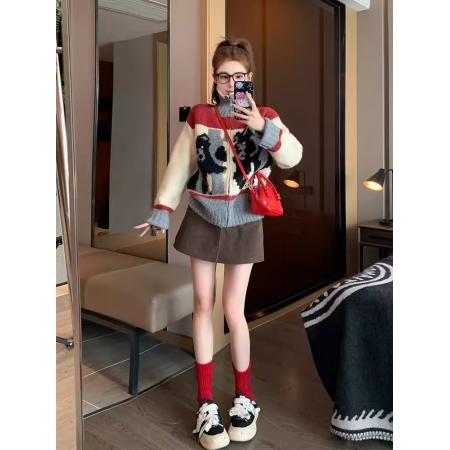 FA52000# 毛衣外套女秋冬加厚洋气减龄软糯慵懒风外穿针织开衫半身裙套装 服裝批發女裝批發服飾貨源