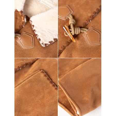 FA52014# 秋冬新款仿麂皮环保皮草翻领棕色毛毛外套 服裝批發女裝批發服飾貨源