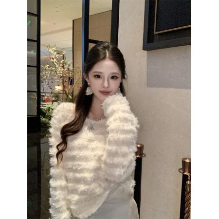 FA52039# 重工亮片圆领长袖针织衫女早春新款气质百搭打底衫  服裝批發女裝批發服飾貨源