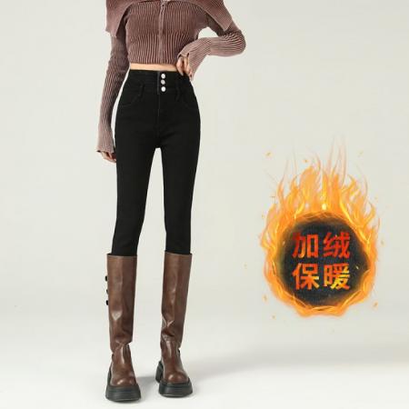 FA52092# 秋冬高腰小脚牛仔裤女季新款修身显瘦弹力铅笔九分长裤  服裝批發女裝批發服飾貨源