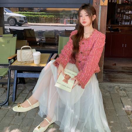 FA52099# 定制重工粗花呢短外套小香风轻奢系列  服裝批發女裝批發服飾貨源