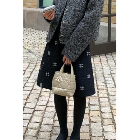 FA52126# 新款时尚气质显瘦重工毛呢半身裙女前开叉a字裙中裙五分短裙  服裝批發女裝批發服飾貨源