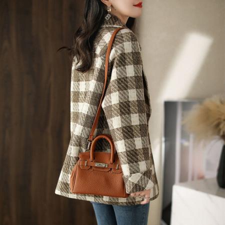 FA52146# 新款时尚韩版气质百搭复古格纹温柔淑女减龄女式粗花呢外套女  服裝批發女裝批發服飾貨源