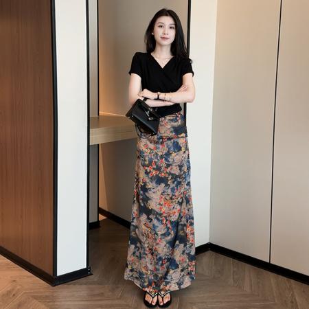 LN76407# 清冷松弛穿搭套装夏季新款韩系洋气减龄爆款一整套女装