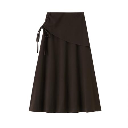 加厚毛呢半身裙女秋冬老钱风辣妹复古百搭高腰显瘦中长a字裙  服裝批發女裝批發服飾貨源