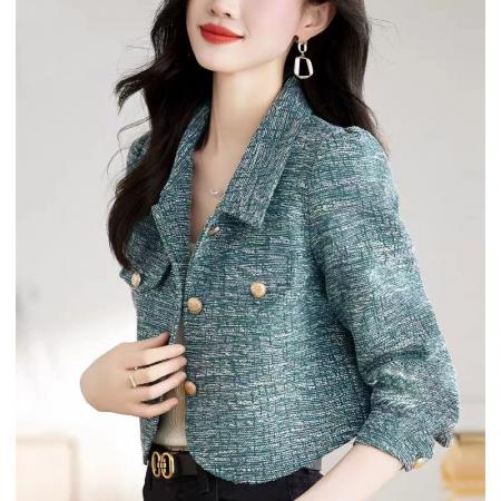 FA52203# 长袖休闲西装短外套女春秋新款时尚洋气修身显瘦小个子小香风外套  服裝批發女裝批發服飾貨源