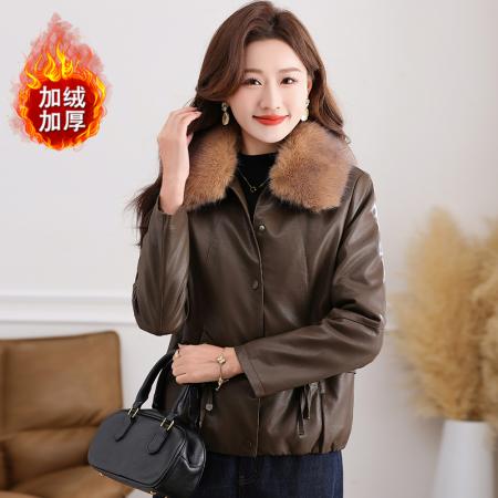 FA52230# 新款皮衣短款显瘦气质春秋新款时尚洋气宽松水洗皮夹克外套 服裝批發女裝批發服飾貨源