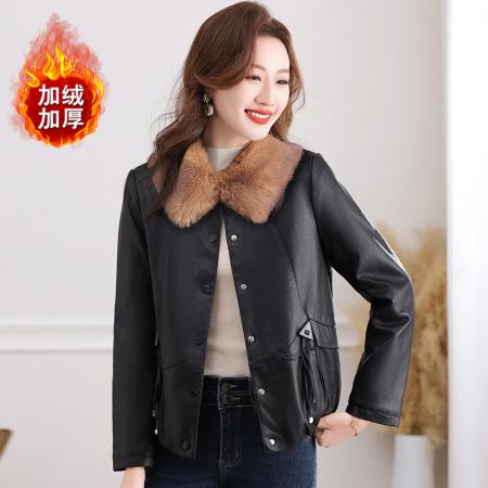 FA52230# 新款皮衣短款显瘦气质春秋新款时尚洋气宽松水洗皮夹克外套 服裝批發女裝批發服飾貨源
