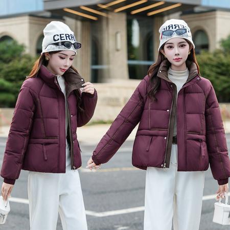 FA52232# 韩版短款棉服女冬季新款小个子棉袄女装加厚保暖立领棉衣外套 服裝批發女裝批發服飾貨源