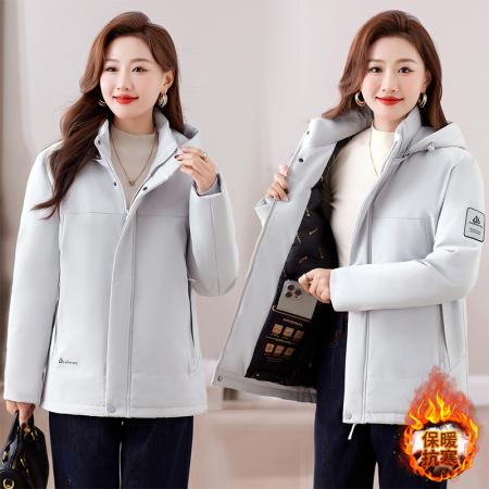 FA52233# 新款直播爆款时尚休闲连帽短款冲锋衣外套女冬季新款保暖加厚石墨烯气绒服上衣 服裝批發女裝批發服飾貨源