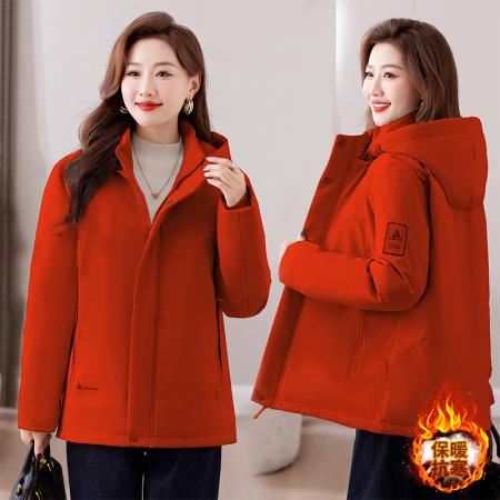 FA52233# 新款直播爆款时尚休闲连帽短款冲锋衣外套女冬季新款保暖加厚石墨烯气绒服上衣 服裝批發女裝批發服飾貨源